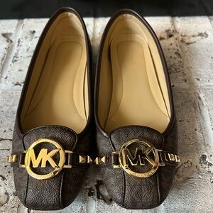 Michael Kors Gold and Brown Loafers for Women